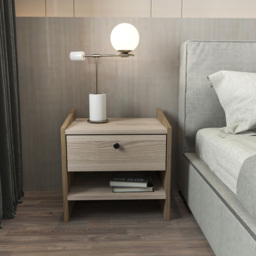 Decorotika Berlin Walnut and Cordoba Single Drawer Single Shelf Bedside Table - thumbnail 4
