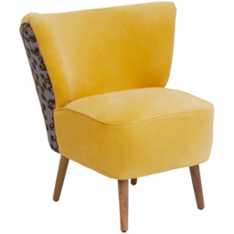 Premier Housewares Cefena Yellow Print Chair - thumbnail 2