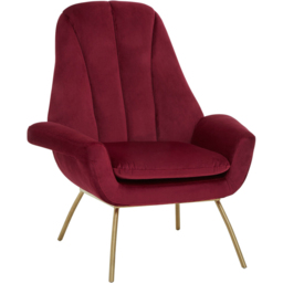 Premier Housewares Billi Wine Velvet Lounge Chair - thumbnail 2