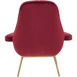 Premier Housewares Billi Wine Velvet Lounge Chair - thumbnail 4