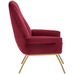 Premier Housewares Billi Wine Velvet Lounge Chair - thumbnail 3