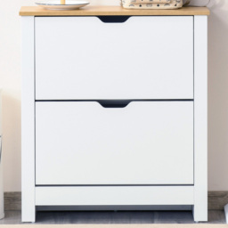Portland 2 Flip Down Door White Shoe Cabinet