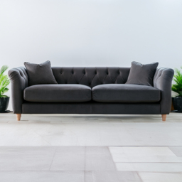 Elsie Chesterfield Midnight Plush Velvet 3 Seater Sofa