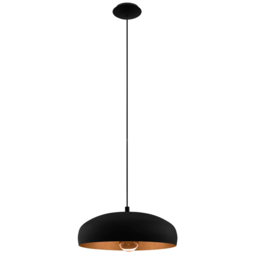 EGLO Mogano 1 Black and Copper Pendant Light - thumbnail 1