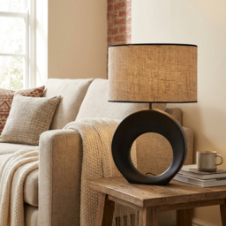 Colson Black and Natural Table Lamp - thumbnail 2