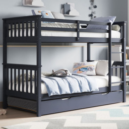 Flair Wooden Grey Zoom Bunk Bed with Trundle