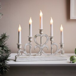 5 LED Metal Scroll Christmas Candle Bridge (Battery Operated) - thumbnail 2