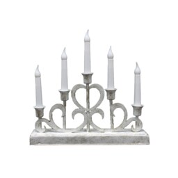 5 LED Metal Scroll Christmas Candle Bridge (Battery Operated) - thumbnail 1