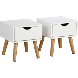 Home Source Boden White Single Drawer Bedside Table 2 Pack - thumbnail 2