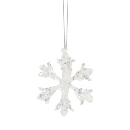 Glass 3D Snowflake Hanging Decoration Clear - thumbnail 1