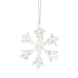 Glass 3D Snowflake Hanging Decoration Clear - thumbnail 2