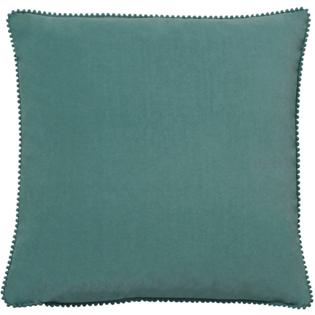 furn. Cosmo Blue Square Velvet Pom-Pom Cushion - image 1