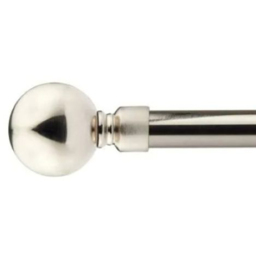 New Edge Blinds Sphere Brushed Silver Extendable Eyelet Metal Curtain Pole Set 160-300cm - thumbnail 1