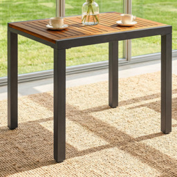 Outsunny Brown and Black 6 Seater 80-120cm Extendable Garden Dining Table - thumbnail 1