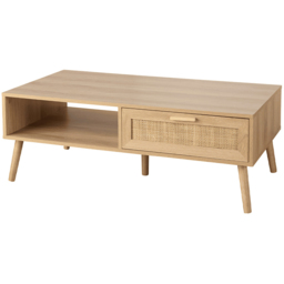 Home Source Astbury Single Drawer Single Shelf Rattan Coffee Table - thumbnail 2