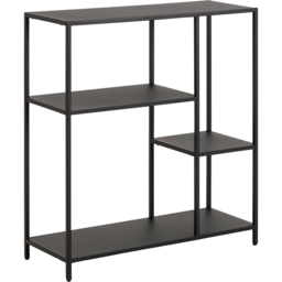 Florence Newcastle 4 Shelf Matt Black Asymmetrical Bookcase - thumbnail 2