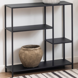 Florence Newcastle 4 Shelf Matt Black Asymmetrical Bookcase