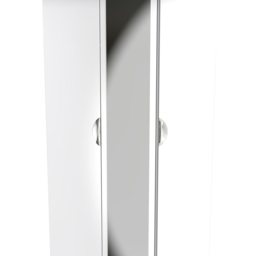 Crowndale Camden Ready Assembled 3 Door Gloss White Mirrored Wardrobe - thumbnail 3