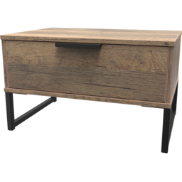 Crowndale Hong Kong Single Drawer Vintage Oak Wide Side Table Ready Assembled - thumbnail 2