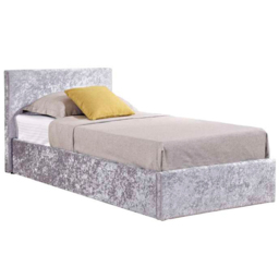 Berlin Single Steel Crushed Velvet Ottoman Bed - thumbnail 2