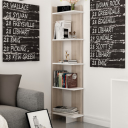 Decorotika Alis 5 Tier Cordoba and White Corner Bookcase - thumbnail 1
