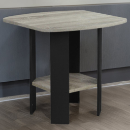 Walplus French Oak Grey and Black Simple Design Side Table - thumbnail 1
