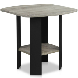Walplus French Oak Grey and Black Simple Design Side Table - thumbnail 2