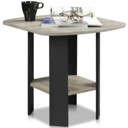 Walplus French Oak Grey and Black Simple Design Side Table - thumbnail 4
