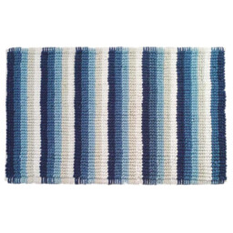 Blue Combo Loop Stripe Bath Mat 50 x 80cm