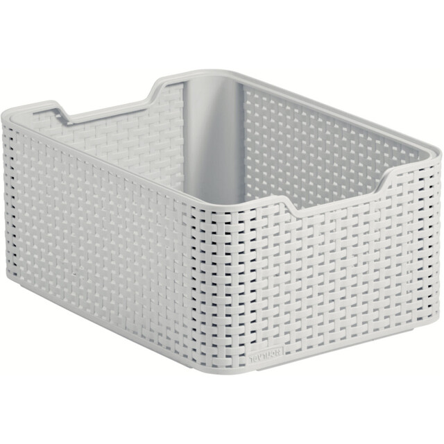 Curver Rattan Grey Storage Basket 18L - image 1