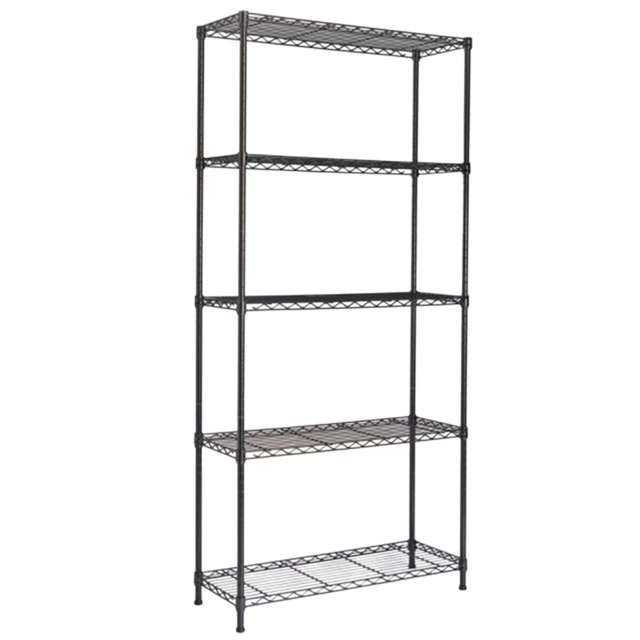 VonHaus Black 5 Tier Wire Shelving Rack - image 1