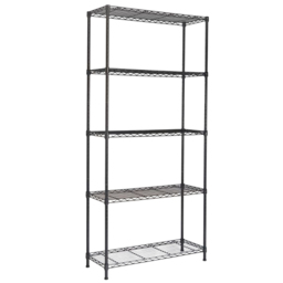 VonHaus Black 5 Tier Wire Shelving Rack