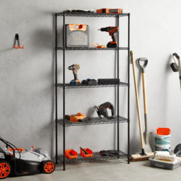 VonHaus Black 5 Tier Wire Shelving Rack - thumbnail 2