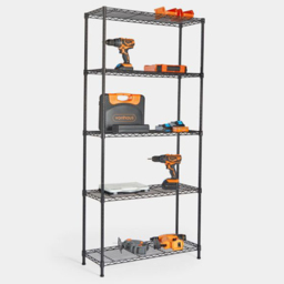 VonHaus Black 5 Tier Wire Shelving Rack - thumbnail 3