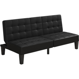 Dorel Adalynn Faux Leather Black Convertible Futon - thumbnail 2