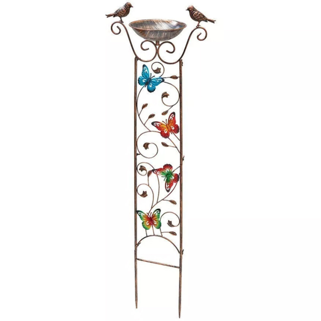 Marco Paul Iron Plant Trellis Bird Bath - image 1