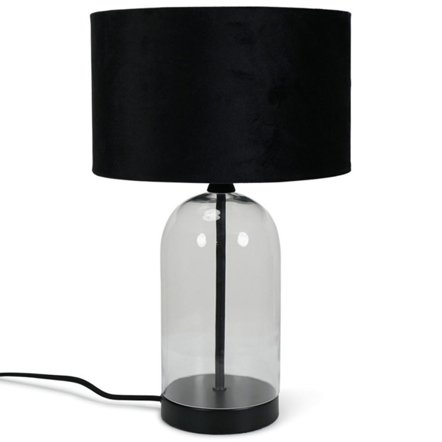 ValueLights Jessy Black Velvet Shade Glass LED Table Lamp - image 1