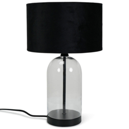 ValueLights Jessy Black Velvet Shade Glass LED Table Lamp
