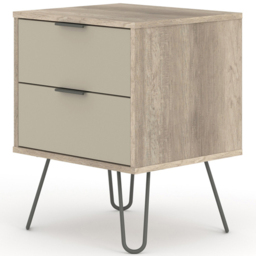 Augusta 2 Drawer Driftwood Bedside Table - thumbnail 2