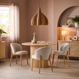 Batu Round 4 Seater Slatted Dining Table - thumbnail 1
