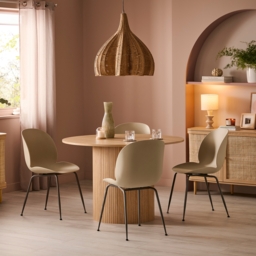 Batu Round 4 Seater Slatted Dining Table - thumbnail 3