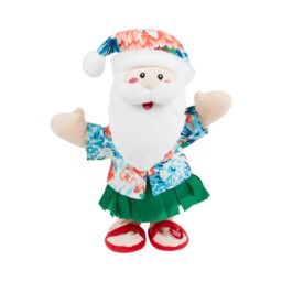 Blue Holiday Dancing Santa Plush