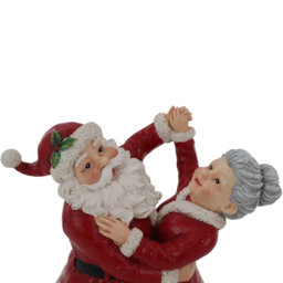 Sleigh Bells Ring Red Dancing Mr and Mrs Claus Christmas Ornament 30cm - thumbnail 3