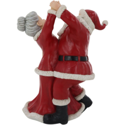 Sleigh Bells Ring Red Dancing Mr and Mrs Claus Christmas Ornament 30cm - thumbnail 4