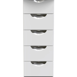 Crowndale Camden 5 Drawer White Gloss Bedside Storage Cabinet - thumbnail 3