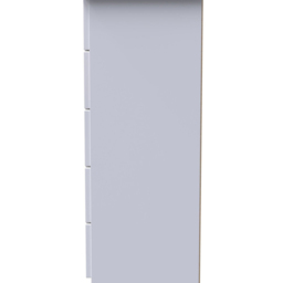 Crowndale Camden 5 Drawer White Gloss Bedside Storage Cabinet - thumbnail 4