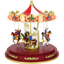 The Christmas Workshop Musical LED Revolving Up and Down Carousel Christmas Decoration - thumbnail 1