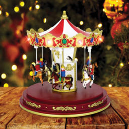 The Christmas Workshop Musical LED Revolving Up and Down Carousel Christmas Decoration - thumbnail 2