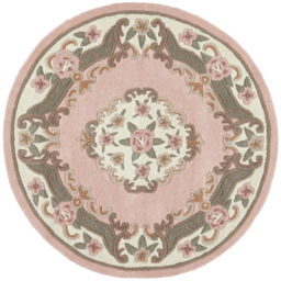 Origins Shensi Pink Wool Round Rug 120cm - thumbnail 1