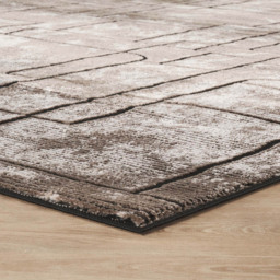 Desire Rugs Belgravia Metallic Sheen Modern Cobble Design Mocha Rug 120 x 170cm - thumbnail 3